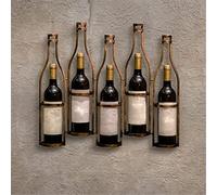 MQPALZKD Vintage 5 Bottiglia Bottiglia Scaffale for vino Montaggio a Parete Home Ristorante Bar Decorazioni for muro Decorazione da parete Bottiglia for vino(3-Pack)