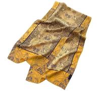 MQPALZKD Yellow Silk Long Scarf Women's Versatile Decorative Thin Ribbon Print Pattern Shawl Wraps