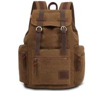 MQPALZKD Zaino in Tela, Zaino retrò, Zaino for Studenti Universitari, Casual(Brown)