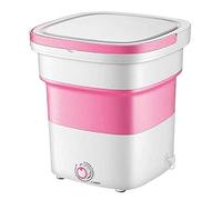 MQQ Lavatrice, Mini Lavatrice Portatile con Manico, Disinfezione Dell'ozono, Macchina for La Pulizia Ad Ultrasuoni, Piccola Piegatura in Stile Biancheria Intima Automatica (Color : Pink)
