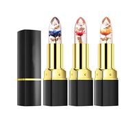 MQSHUHENMY Flower Lipstick Crystal Jelly Color Changing Lipstick, Lipstick Lasting Moisturizer Color Change Lip Balm Dry Flower Cosmetics Makeup Lipstick Jelly (3Pcs Mixed)