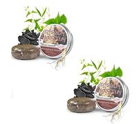 MQSHUHENMY Shampoo Bar per Capelli Grigi, Saponetta Scurente Organica, Essenza per Invertire il Grigio (2 Pezzi)