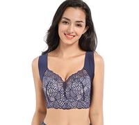 MQSHUHENMY Women's Lift Bra Ultimate Lift, Full-Figure Seamless Lace Cut-out Bra, Air Ultimate Lift Stretch (5X-Large,Blue)