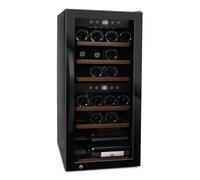 mQuvée Cantinetta vino a libera installazione, WineExpert 24 Fullglass Nero, 24 bottiglie, 2 zone di temperatura regolabili, Grande spazio per i vini bianchi, Design elegante e senza giunzioni