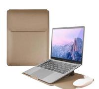MQVQAUBST 13 14 15 15.6 Custodia protettiva for custodia for computer portatile in pelle PU da 16 pollici adatta for tablet Macbook(Khaki,13.3-14.2 inch)
