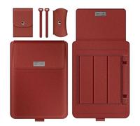 MQVQAUBST Custodia da viaggio for notebook antiacqua in PU adatta for Samsung Galaxy Book 6 Pro Ultra 14 16 "Borsa for laptop con supporto a custodia(Red,For 15.6-16inch)