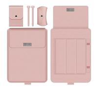 MQVQAUBST Custodia da viaggio for notebook antiacqua in PU adatta for Samsung Galaxy Book 6 Pro Ultra 14 16 "Borsa for laptop con supporto a custodia(Pink,For 15.6-16inch)