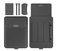 MQVQAUBST Custodia da viaggio for notebook antiacqua in PU adatta for Samsung Galaxy Book 6 Pro Ultra 14 16 "Borsa for laptop con supporto a custodia(HeavyGray,For 15.6-16inch)