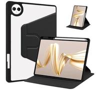 MQVQAUBST Custodia in Pelle PU for Tablet Adatta for Huawei Honor Pad X8a X9 11 Pollici NDL-W09 2024 con Supporto Girevole a 360°(Black,Pad X9 2024)