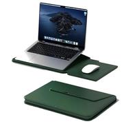 MQVQAUBST Custodia portatile multifunzione antiacqua in PU adatta for Samsung Galaxy Book 6 Pro Ultra 14 Borsa for laptop da 16 pollici con custodia(Green,15-15.6 inch)