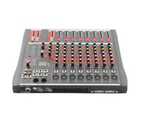 Mqwdxzfes Mixer professionale a 8 canali, mixer audio digitale karaoke con Bluetooth e USB, alimentazione phantom 48 V, amplificatore per console di miscelazione per TV domestica, lingua campus