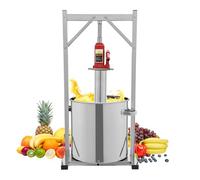 Mqwdxzfes Pressa per frutta in acciaio inox 36 l, idraulica, con secchio filtro interno, spremiagrumi idraulico, spremiagrumi per frutta, verdura, formaggio, purea di miele