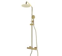 Mqwdxzfes Rainsworth - Set doccia regolabile con doccetta a mano, rubinetto doccia termostatico, set doccia rotondo a pioggia Rainsworth, impianto doccia a 3 vie, per case, hotel, scuole