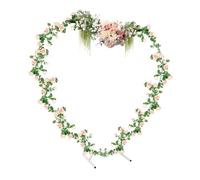 Mqwdxzfes Supporto per arco a forma di cuore, 200 x 210 cm, arco per matrimoni, feste, cerimonie (bianco)