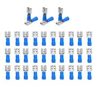 MQXFCZUX 100pcs Female Insulated Spade Connectors Crimp Wire Terminals Tin-Plated Copper with Double Crimp Sleeves for Automotive Home Electrical Wiring