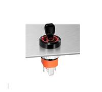 MQXFCZUX 16mm Waterproof High Current Metal Button Toggle Switch with LED Factory Direct with Indicator 5-24V Latching 2 Gears 1NO1NC(Black Red Ring,5-24V)