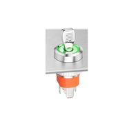 MQXFCZUX 16mm Waterproof High Current Metal Button Toggle Switch with LED Factory Direct with Indicator 5-24V Latching 2 Gears 1NO1NC(Silver Green Ring,220v)