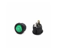 MQXFCZUX 1Pcs Green KCD1 220v ON/off 3Pin Round Rocker Switch LED Illuminated with Light, Light Switch