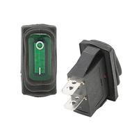 MQXFCZUX 1Pcs KCD3 Rocker Light Switch 2 Position 2 Pin Green No Light 220V