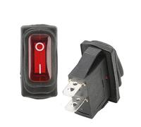 MQXFCZUX 1Pcs KCD3 Rocker Light Switch 2 Position 2 Pin Red No Light 220V