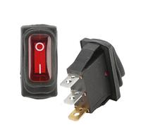 MQXFCZUX 1Pcs KCD3 Rocker Light Switch 2 Position 3 Pin Red with Light 12V