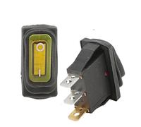 MQXFCZUX 1Pcs KCD3 Rocker Light Switch 3 Pin 2 Position Yellow with Light 12V