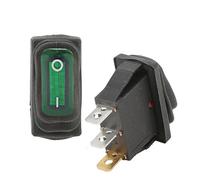 MQXFCZUX 1Pcs KCD3 Rocker Light Switch 3 Pin 2Position Green with Light 12V
