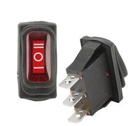 MQXFCZUX 1Pcs KCD3 Rocker Light Switch 3 Pin ON-off-ON 220V Red No Light