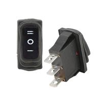 MQXFCZUX 1Pcs KCD3 Rocker Light Switch ON-off-ON 3 Pin 220V Without Light Black