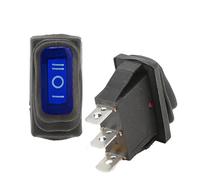 MQXFCZUX 1Pcs KCD3 Rocker Light Switch ON-off-ON 3 Pin Blue No Light 220V