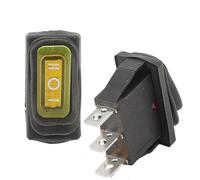 MQXFCZUX 1Pcs KCD3 Rocker Light Switch Yellow No Light 3 Pin ON-off-ON 12V