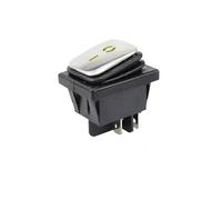 MQXFCZUX 1pcs KCD4 Yellow ON-off 12V Stainless Steel DPST with Light Waterproof Switch High Power High Current Rocker 4 Feet