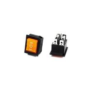 MQXFCZUX 1Pcs Yellow 12V Switch KCD4 Boat-Shaped Rocker Power Button ON-off-ON 6pin with Light