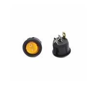 MQXFCZUX 1Pcs Yellow KCD1 12v ON/off 3Pin Round Rocker Switch LED Illuminated with Light, Light Switch