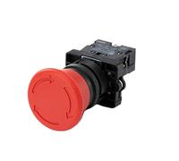 MQXFCZUX 22mm XB2-EA Push Button Switch Start/Stop Black/White Arrow 10A/415V Self-Reset/Momentary Symbol Button Switch(Stop 1)