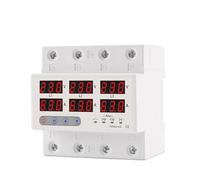 MQXFCZUX 3 Phase DIN Rail Voltmeter Ammeter Adjustable Over And Under Voltage Current Limit Protection Monitor Relays Protector (63A with N 3X230V)