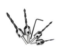 MQXFCZUX 4PC 3 4 5 6mm HSS Countersink Drill Bit Set High Carbon Steel Round Shank Chamfer Knife Drill Wood Plate Hole Openger Woodworking Tools MQXFCZUX