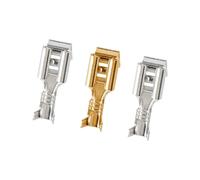 MQXFCZUX 50pcs 6.3mm 4.8mm Anti-Back Strap Self-Locking Spring 250 Cold-Pressed Terminal Block Wire Copper Joint(6.3mm Terminal-01)