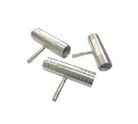 MQXFCZUX 6 8 10 12 14 16 19 20 25 32 38-51mm Hose Reducer Tee 3 Ways Splitter 304 Stainless Steel Hosetail Connector Coupler Fitting(51-32-51mm)