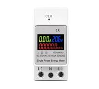 MQXFCZUX AC 110V 220V 100A DIN Rail Voltage Current KWH Monitor Meter AMP Voltmeter Ammeter Wattmeter (TOVAE2-100)