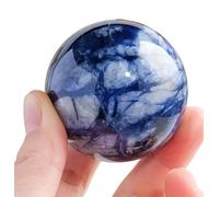 MQXFCZUX Blue and White Crystal Ball Quartz Polished Spheres Feng Shui Gemstone Balls Room Decor Rock Souvenirs Gift,40~45cm