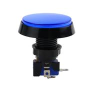 MQXFCZUX Button 5 Colors LED Light Lamp 60MM Big Round Video Game Player Push Button Switch(Blue)