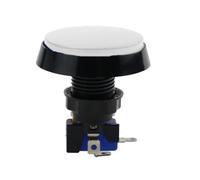 MQXFCZUX Button 5 Colors LED Light Lamp 60MM Big Round Video Game Player Push Button Switch(White)