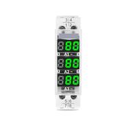 MQXFCZUX DIN Rail 18mm Meter AC 100A 220V 380V Three Phase Modular ammeterIndicator LED Digital Display Detector (Transparent)