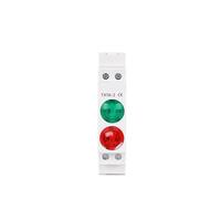 MQXFCZUX DIN Rail LED Signal Lamp AC DC 220V 230V Indicating Lights Lamp Red Green Blue Orange White 18mm (Dual Lamp)