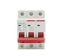 MQXFCZUX DZ47 3P 3A-125A 400V C Type Circuit Breaker MCB Short Overload Circuit Protector 35mm DIN Rail Breaking Capacity 6KA (125A)