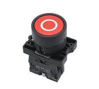 MQXFCZUX Emergency Stop Switch 22mm Start Stop Button with The Arrow Symbol XB2 Flat Touch Switch Button Momentary Button Switch Red/Green Push Buttons(Red Circle)