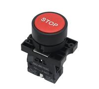 MQXFCZUX Emergency Stop Switch 22mm Start Stop Button with The Arrow Symbol XB2 Flat Touch Switch Button Momentary Button Switch Red/Green Push Buttons(Red Stop)