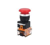 MQXFCZUX Emergency Stop Switch Momentary Mushroom cap Push Button Switch Self Reset No Lock Round 1NO1NC Button Silver 22mm LA38-11M 1PCS(Red,Self-Locking)