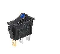 MQXFCZUX KCD3 220V ON/off SPST Rocker Switch Single Pole Single Throw 2 Position 20A 125VAC with LED Light 3 Pins/ 2 Pins(3PIN M Blue)